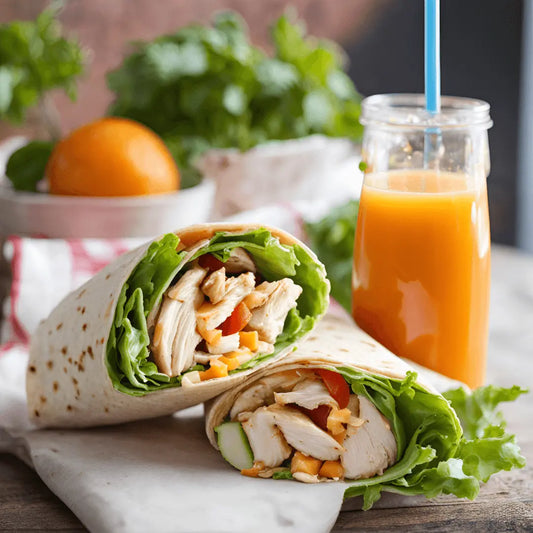 chicken wrap and juice