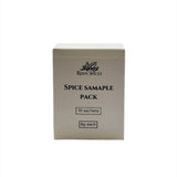 spice samples in a white box